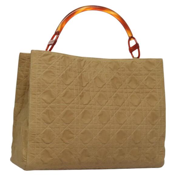 DIOR Lady DIOR Hand Bag Nylon Plastic Beige Silver - Picture 1 of 13